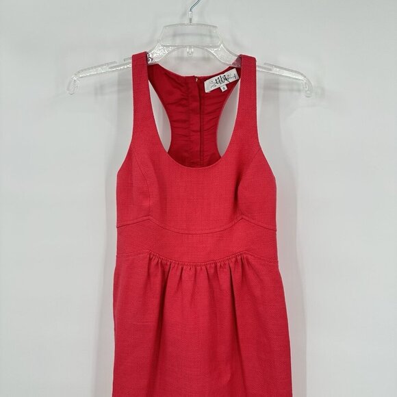 TIBI dress sundress casual 100% cotton racerback sporty sleeveless red XS 0 - Picture 3 of 7